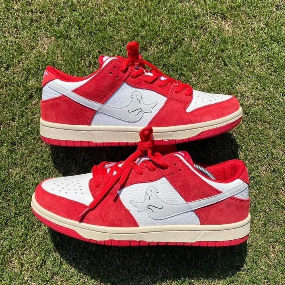Cherry Red Ghost Custom Dunks